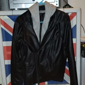 Faux leather coat